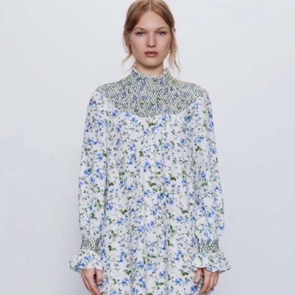 ZARA FLORAL PRINTED RUSTIC DRESS - Picture 5 of 16